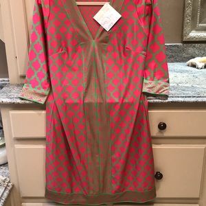 Brand New. Bright Pink and Lime Green Dress